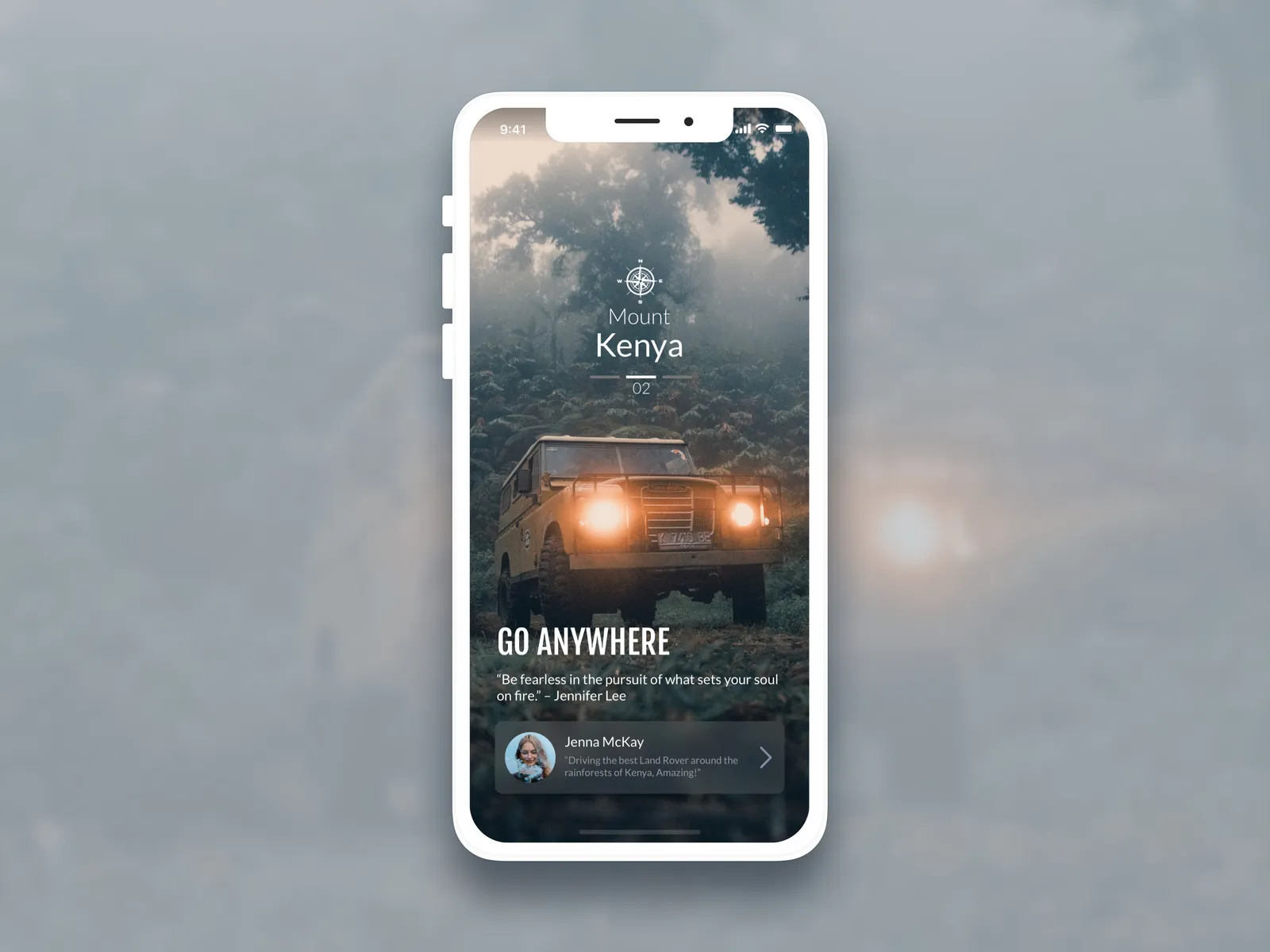 Travel app UI